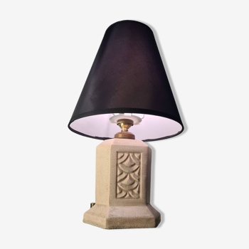 pretty cracked ceramic lamp 1920 to 30 with original inter backelite electricity its function