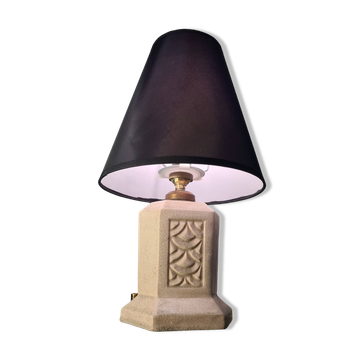 pretty cracked ceramic lamp 1920 to 30 with original inter backelite electricity its function