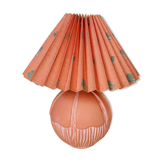 Coral and green bedside lamp 1980