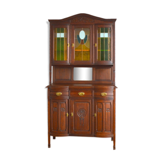 China buffet stained glass Art Nouveau 1900 vintage