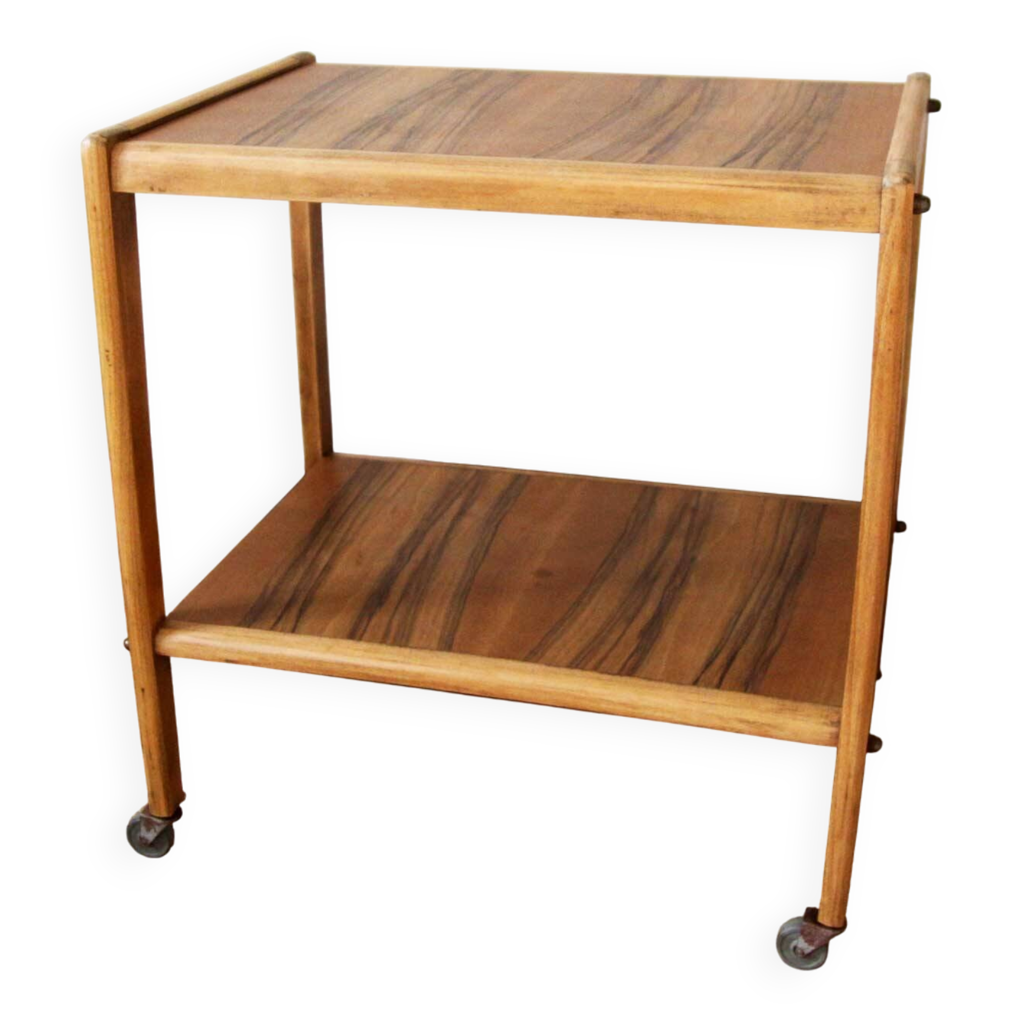 Vintage solid wood serving trolley