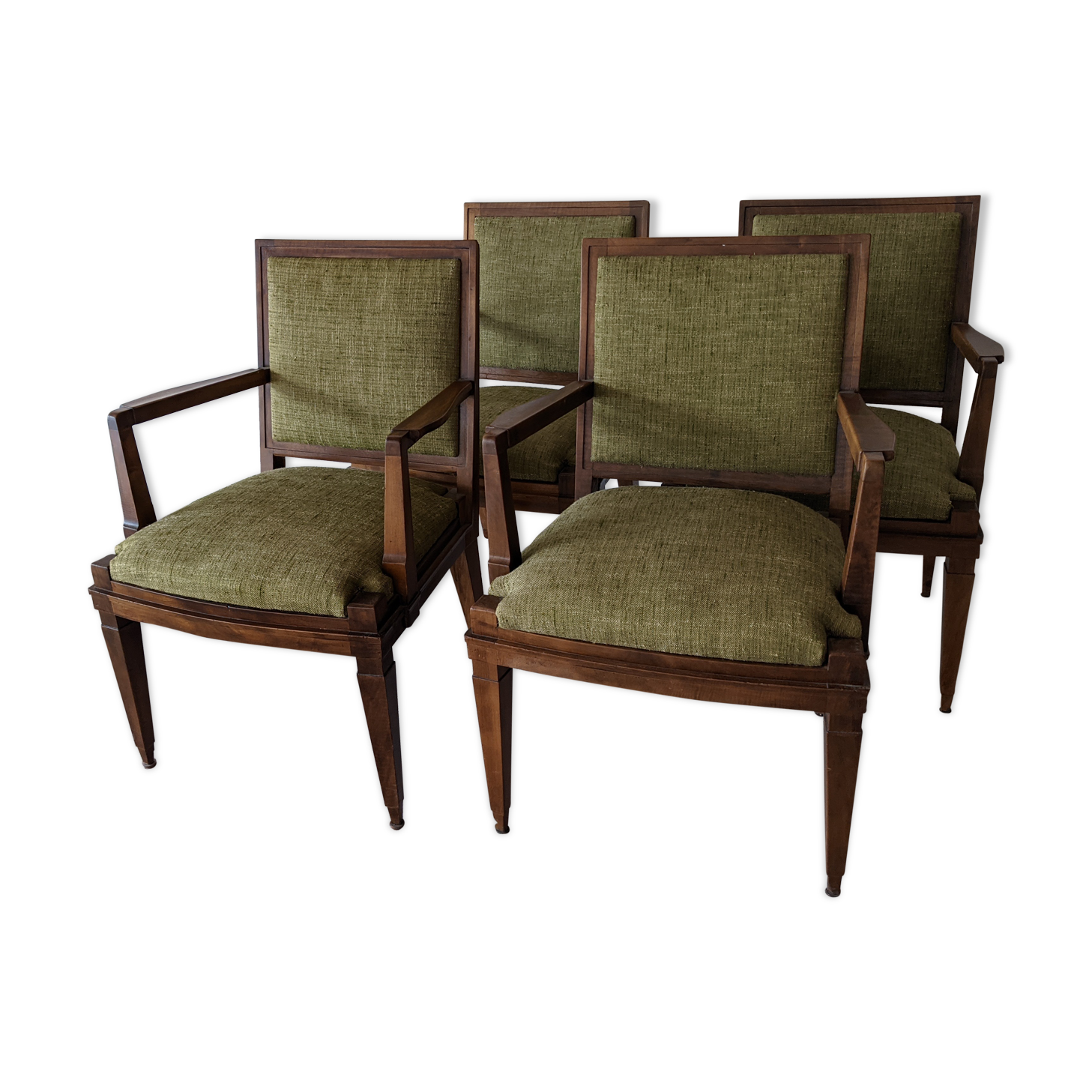 4 walnut bridges armchairs