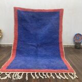 Traditional handmade pure wool rug, size 150 x 250 cm, blue