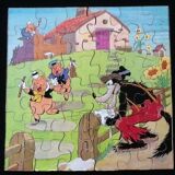 Boite puzzle les trois petits cochons, années 1950 walt disney  "jouets vera paris "