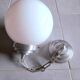 Art Deco white opaline glass globe pendant light