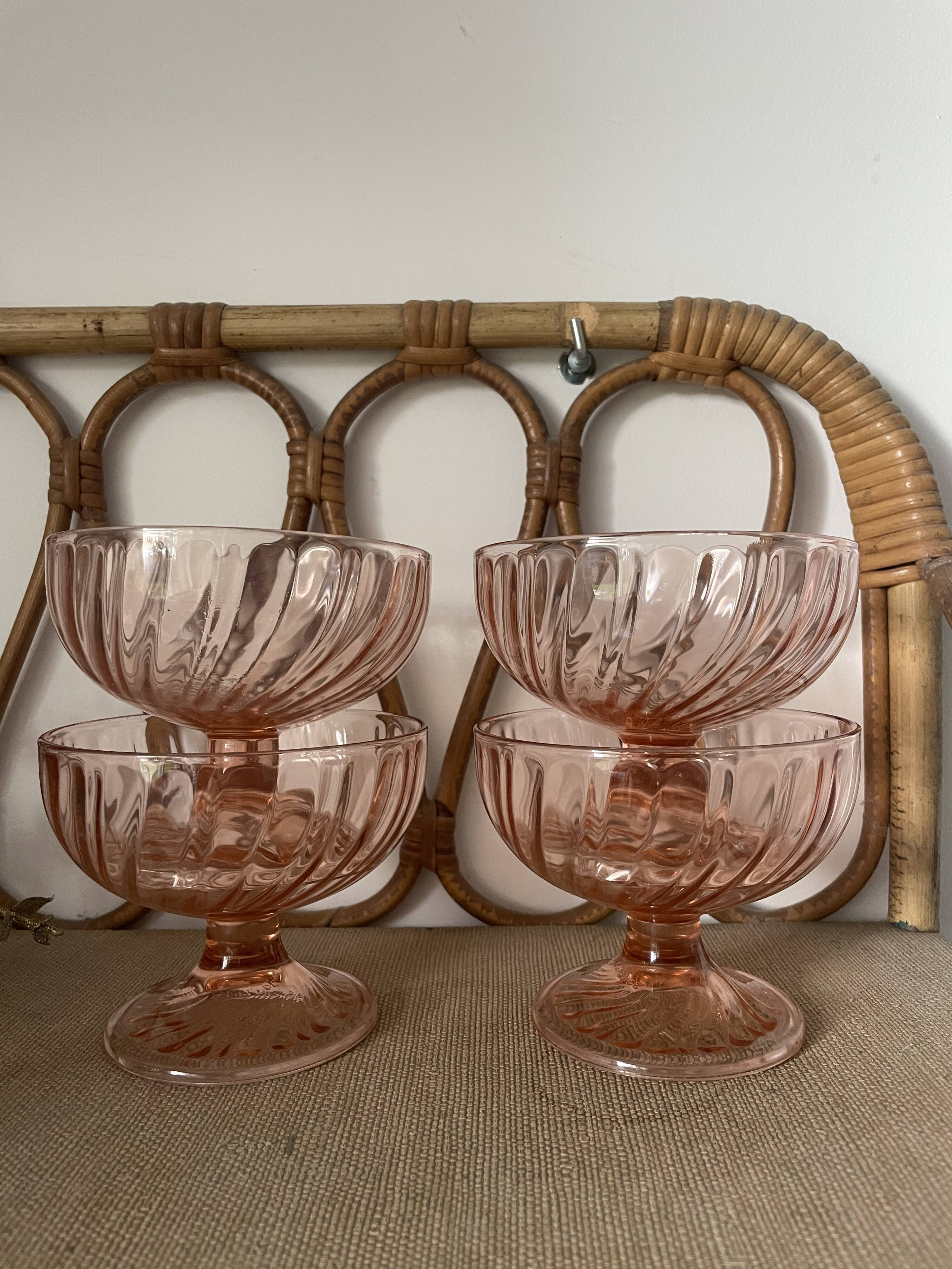 4 Rosaline Luminarc France ice cream cups
