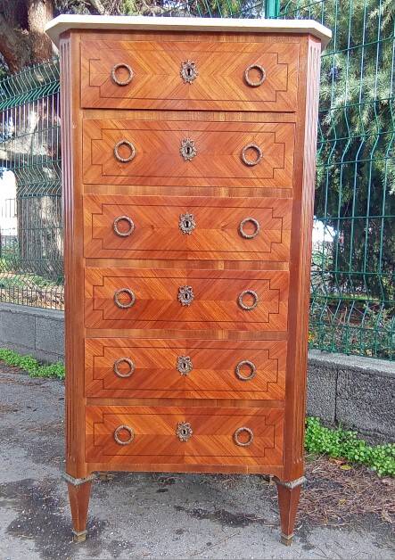 Louis XVI style inlaid chiffonier