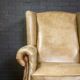Vintage wingchair Dutch Sheepskin (cuir de mouton)