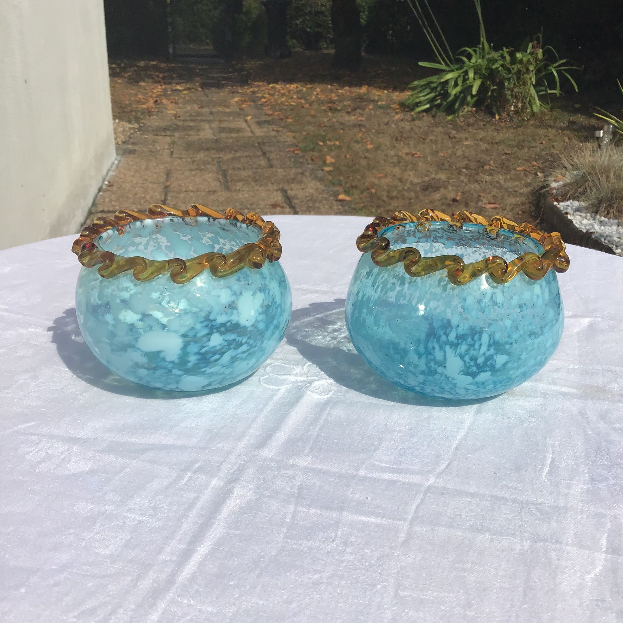 Pair of ball vases