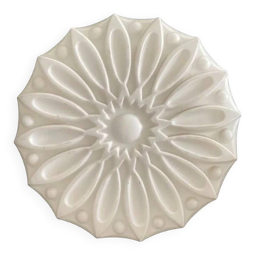 Mid-century Czechoslovak pressed milk glass ceiling light 1950s - 1970s