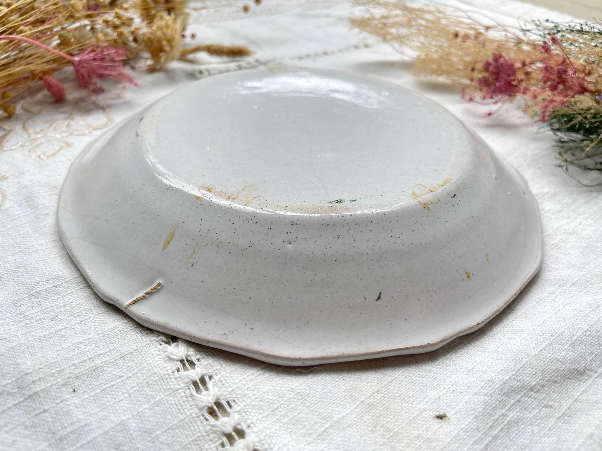 Antique French Earthenware Plate Revolutionary Rooster "I sing for freedom 1791" Nevers 19th century