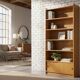 Shallow vintage wooden display cabinet / shelving unit / collector's cabinet