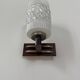 Pair of vintage wall lights, chrome, rosewood and pressed moulded glass, France