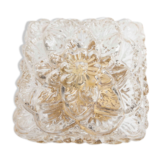Gold floral glass ceiling light 1960