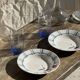 Set of 4 blue orangeade glasses H14