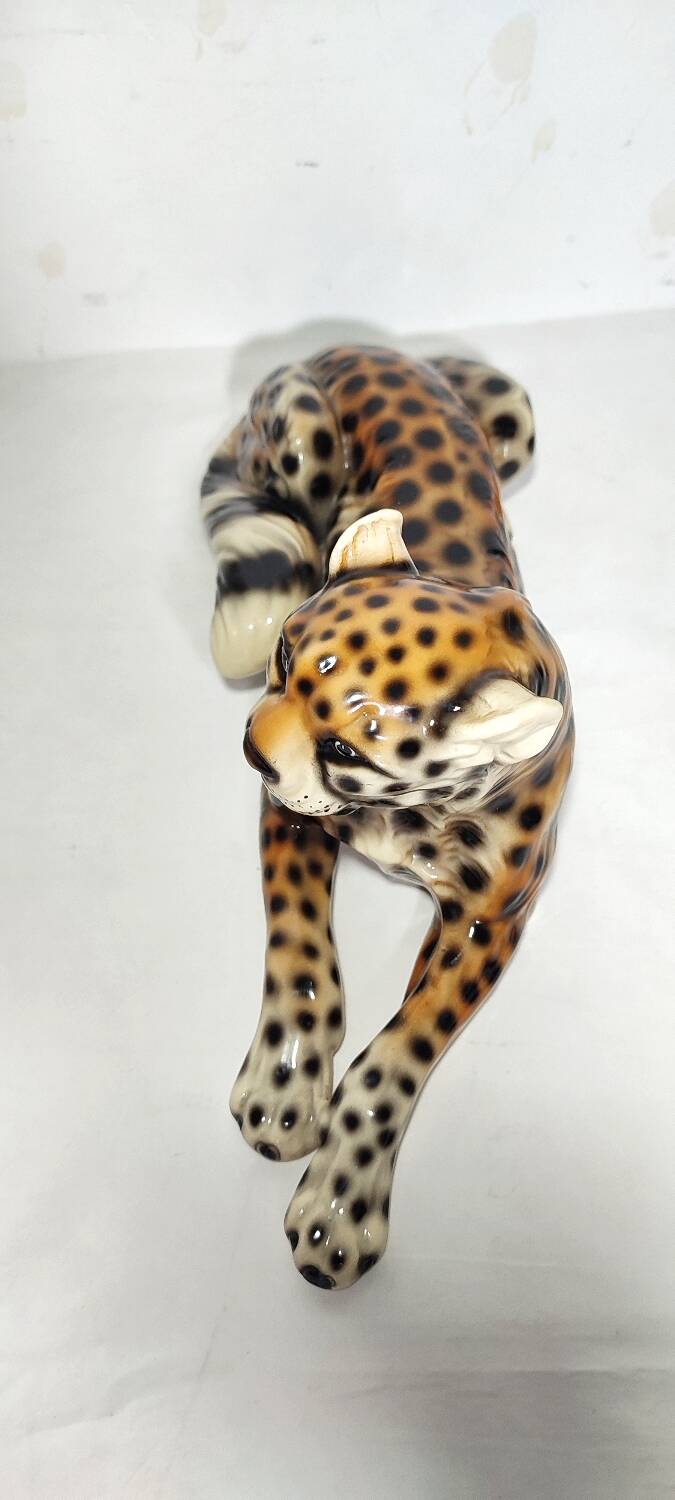 Leopardo de cerámica. España, 1960s.