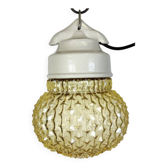 Vintage White Porcelain Pendant Light, 1970s