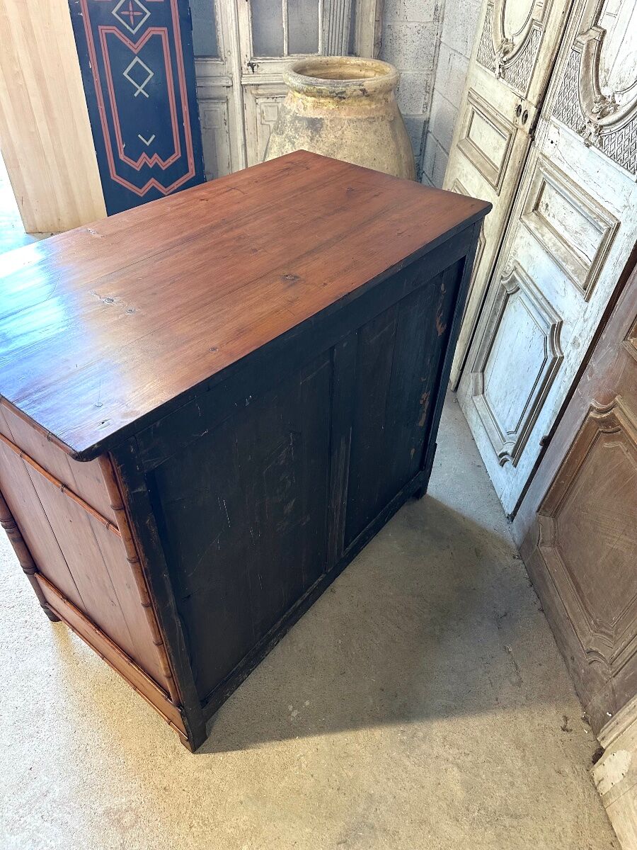 Commode style bambou en sapin époque 1900