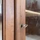 Solid wood display cabinet.