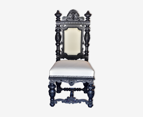 Fauteuil trône blanc et noir