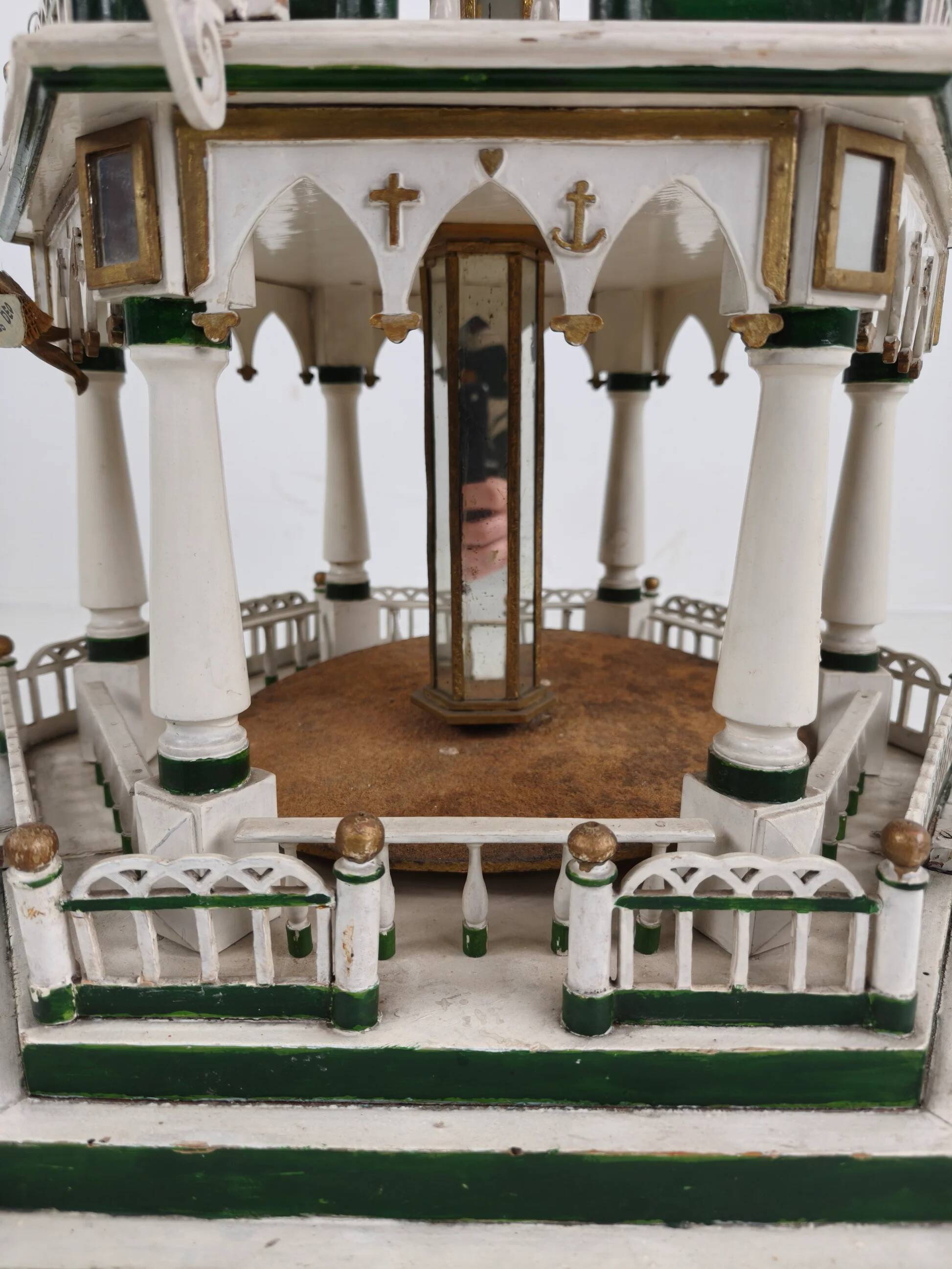 19th century handmade Christmas pyramid – rare and beautiful German folk art piece