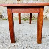 Table basse vintage de ferme en chêne, circa 1950