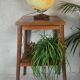 Vintage (tall) side table / plant table on wheels