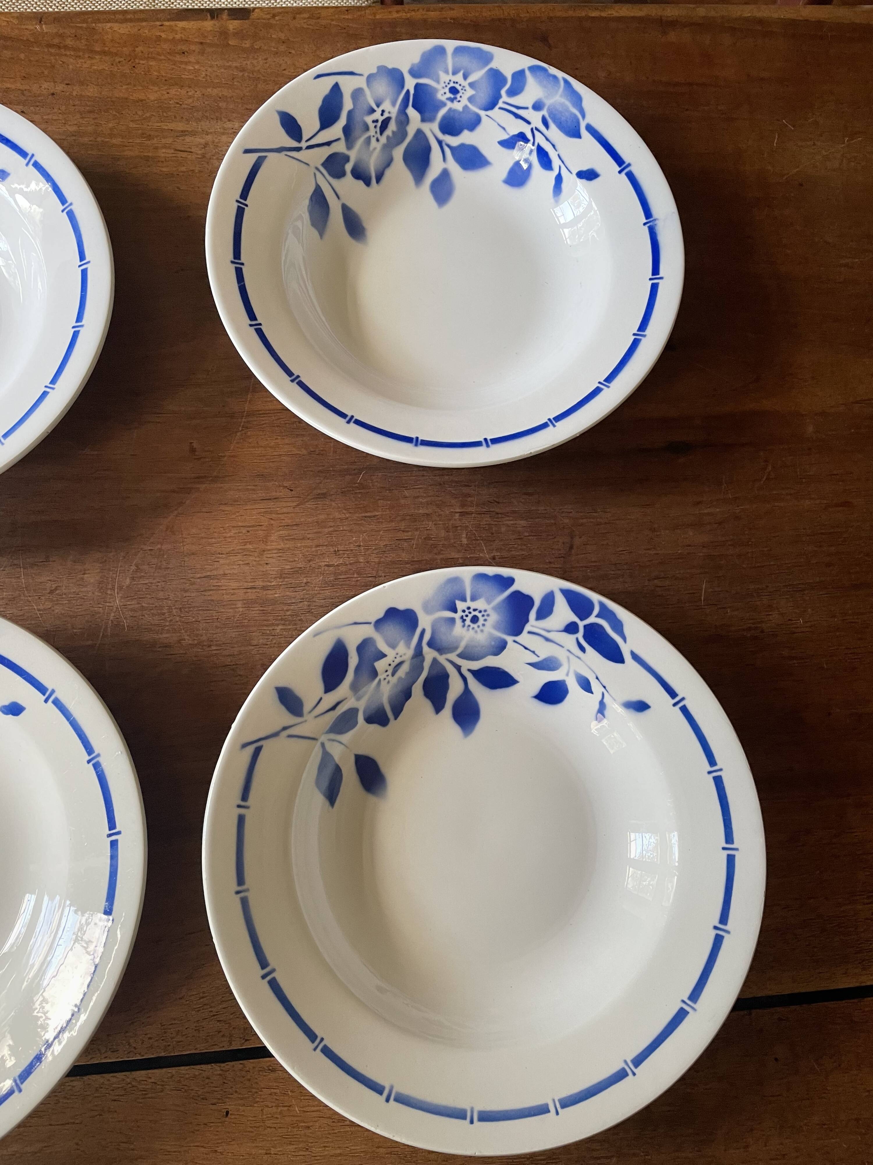 Hollow plates ceranord saint amand blue flower