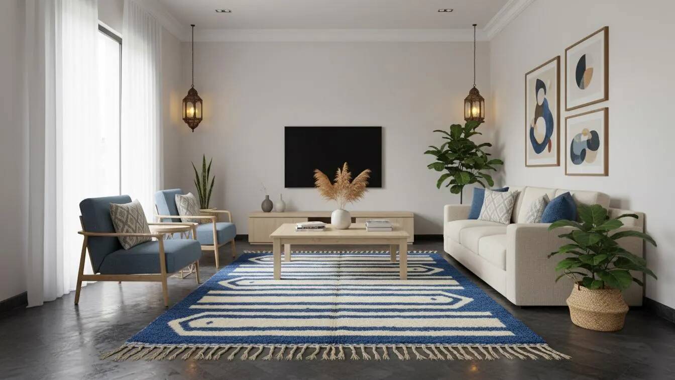 Handmade Moroccan rug 3 x 2 m