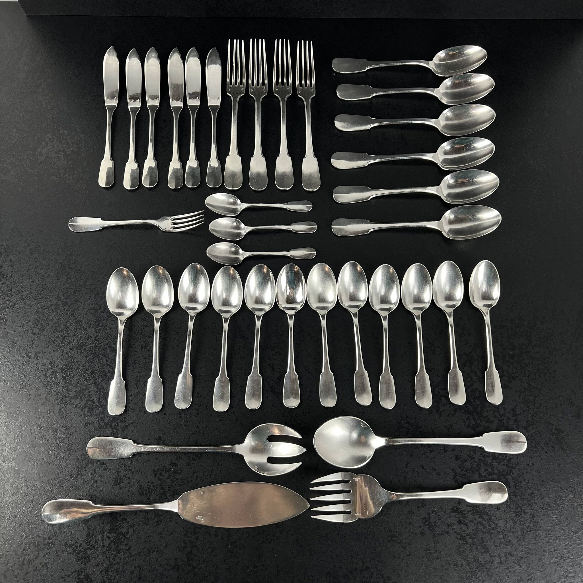 Christofle silver-plated cutlery set – Cluny model – 36 pieces