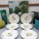 Lots of 6 flat plates model embrun, with floral motifs. Stamped Salins France