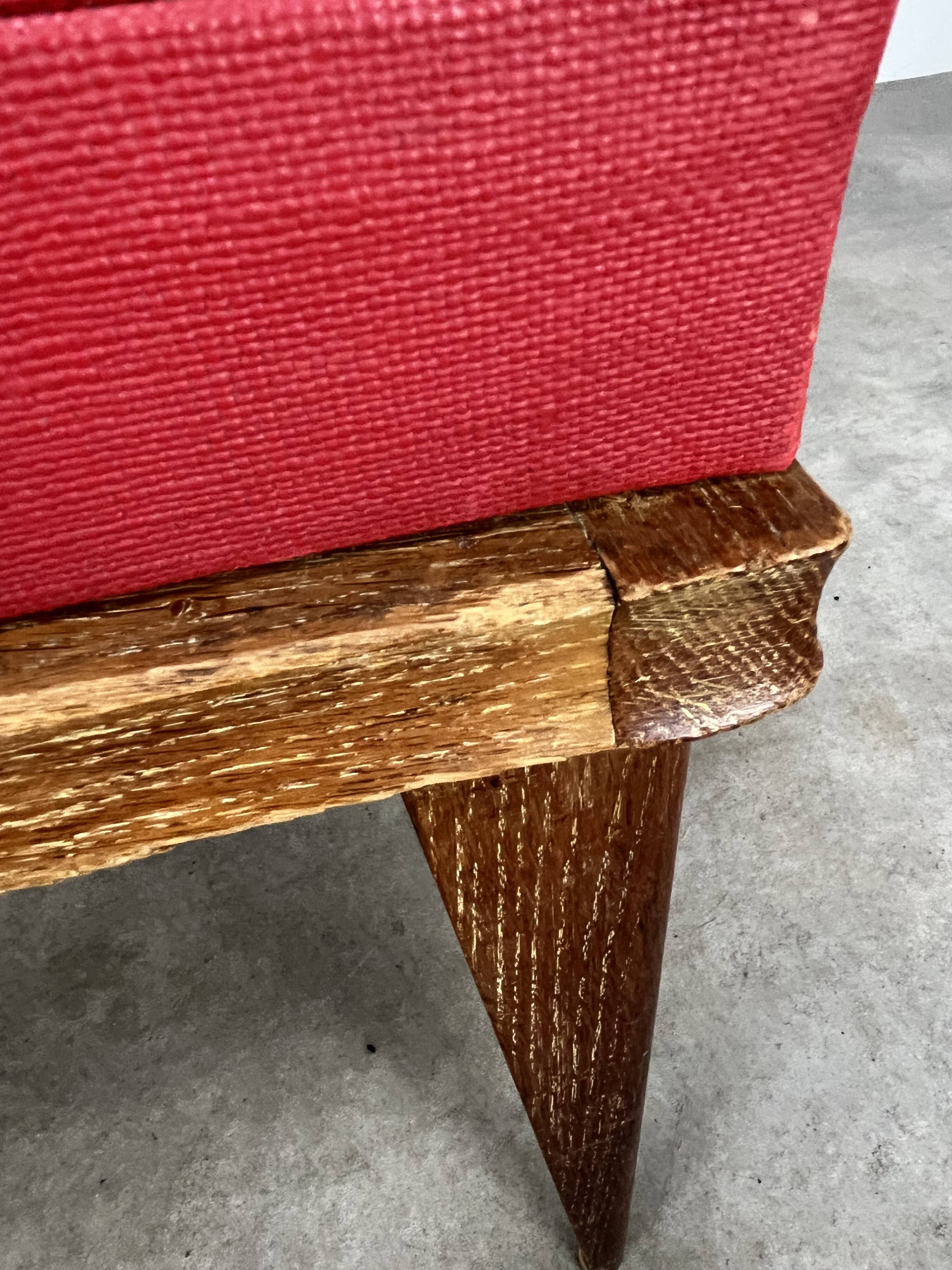 Pair of 1950s wooden cross-braced chairs