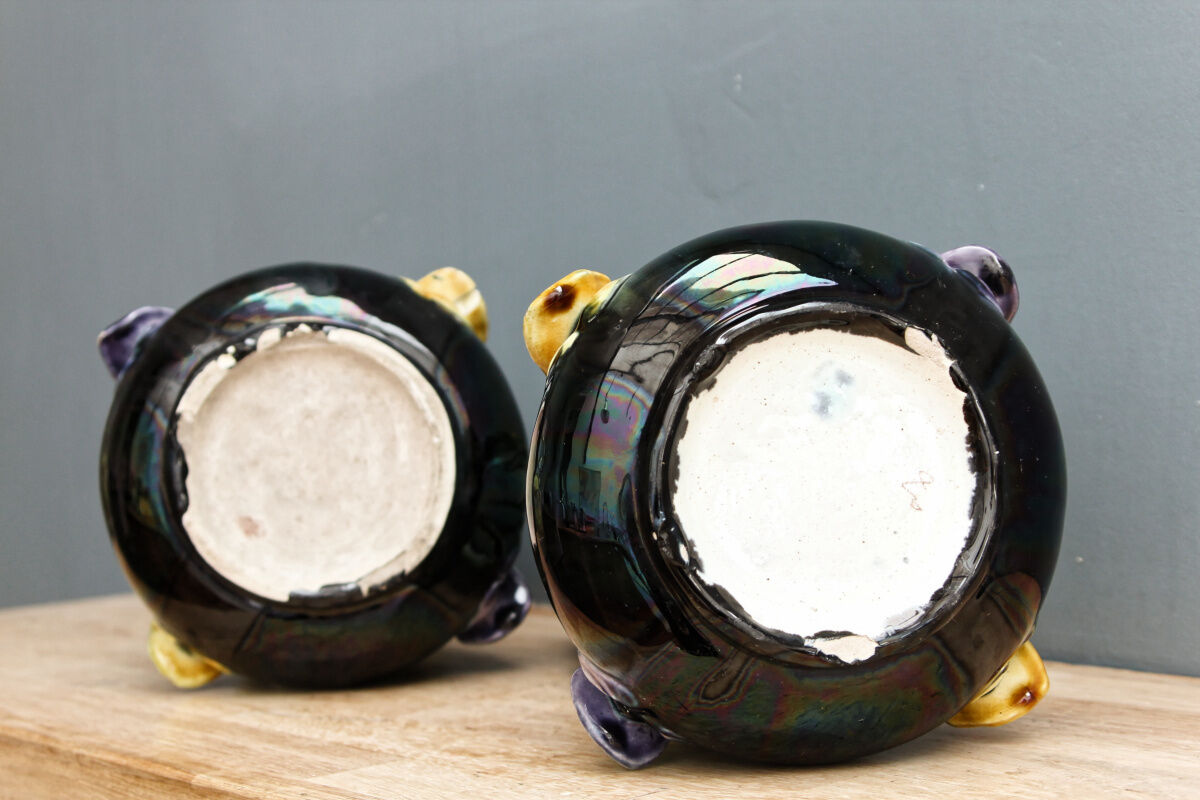 Pair of slurry vases, art nouveau