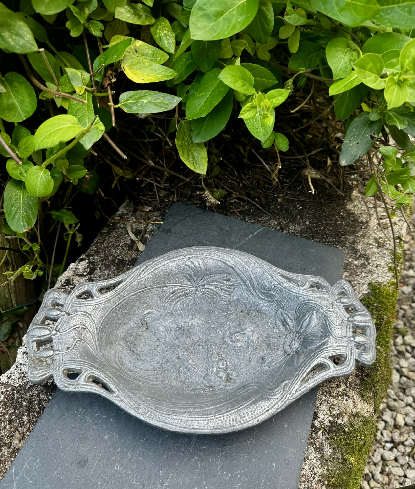 Large silver Art Nouveau fruit bowl