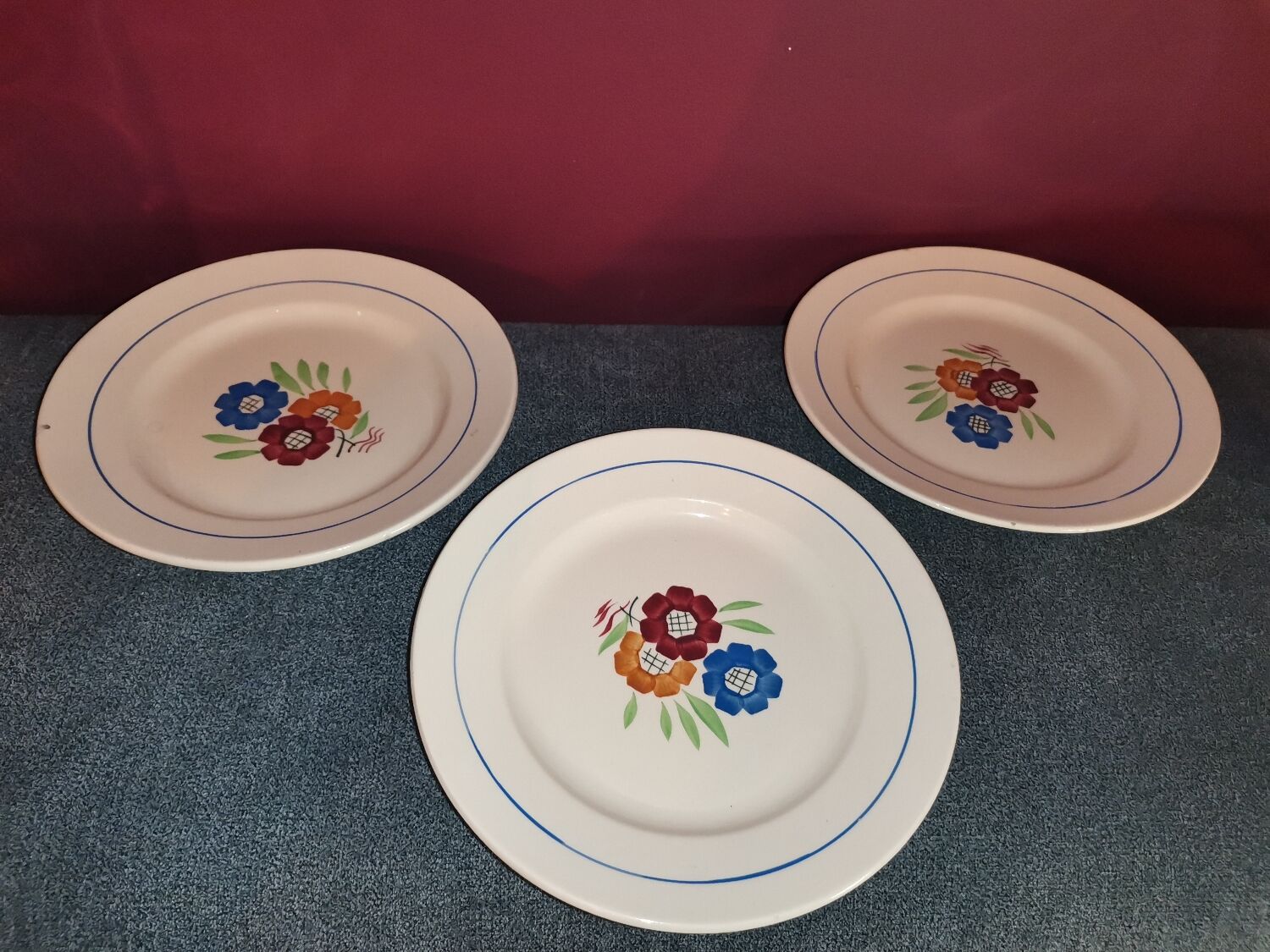 Dessert plates Agnès retro flowers