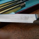 Box of 6 knives with horn handles "A Beaujeu"