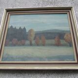 Huile sur toile, E. Hanson, Suède, années 1960