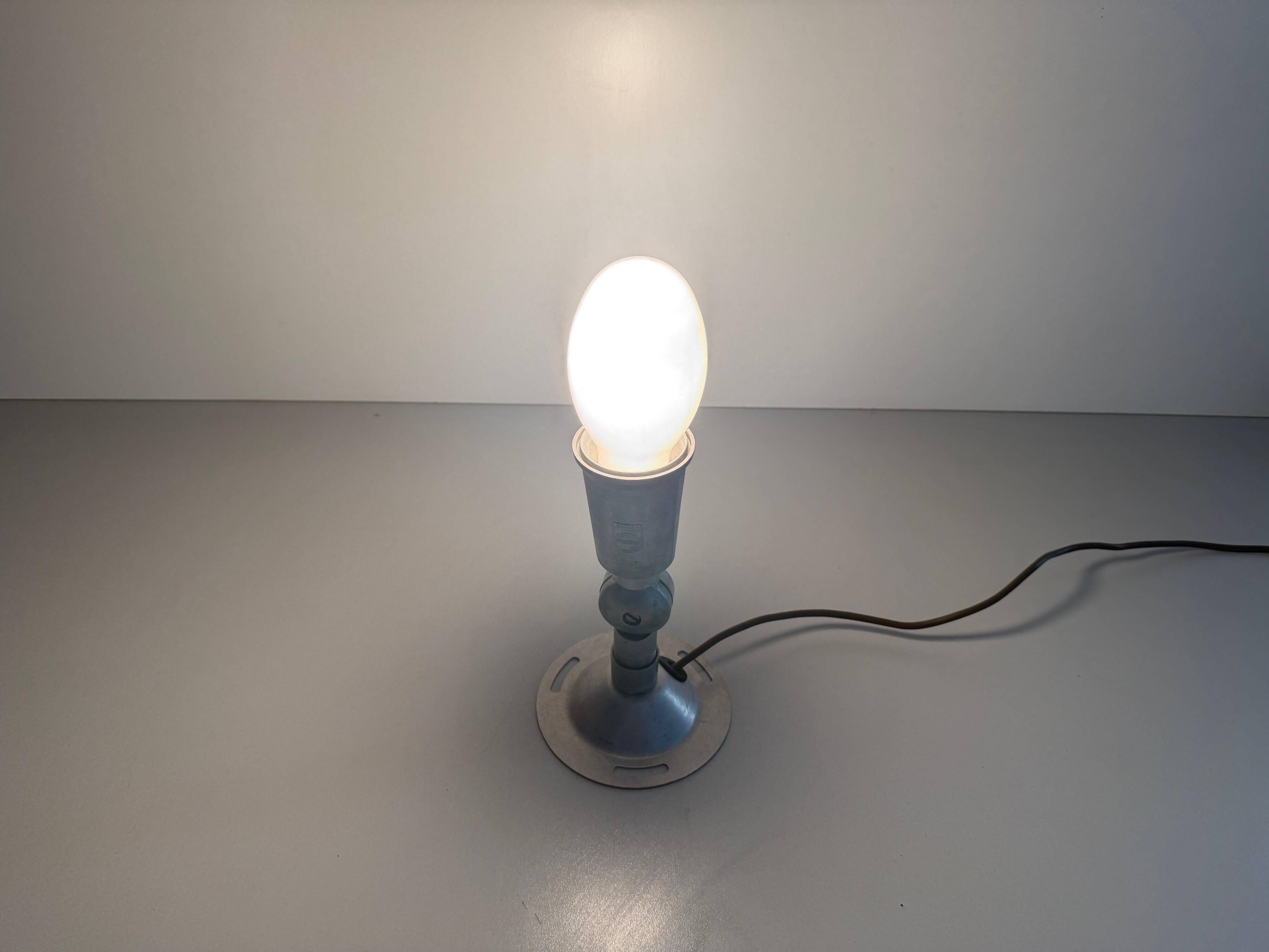 Adjustable head table lamp in aluminium by Philips, 1960s, Germany