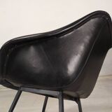 Vintage black skai armchairs