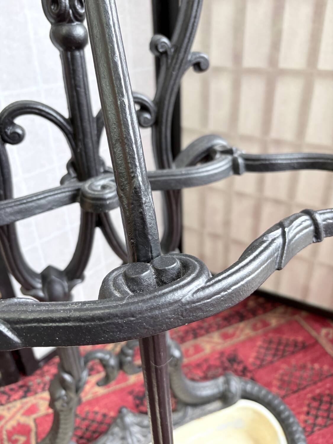 Art Nouveau cast iron coat rack