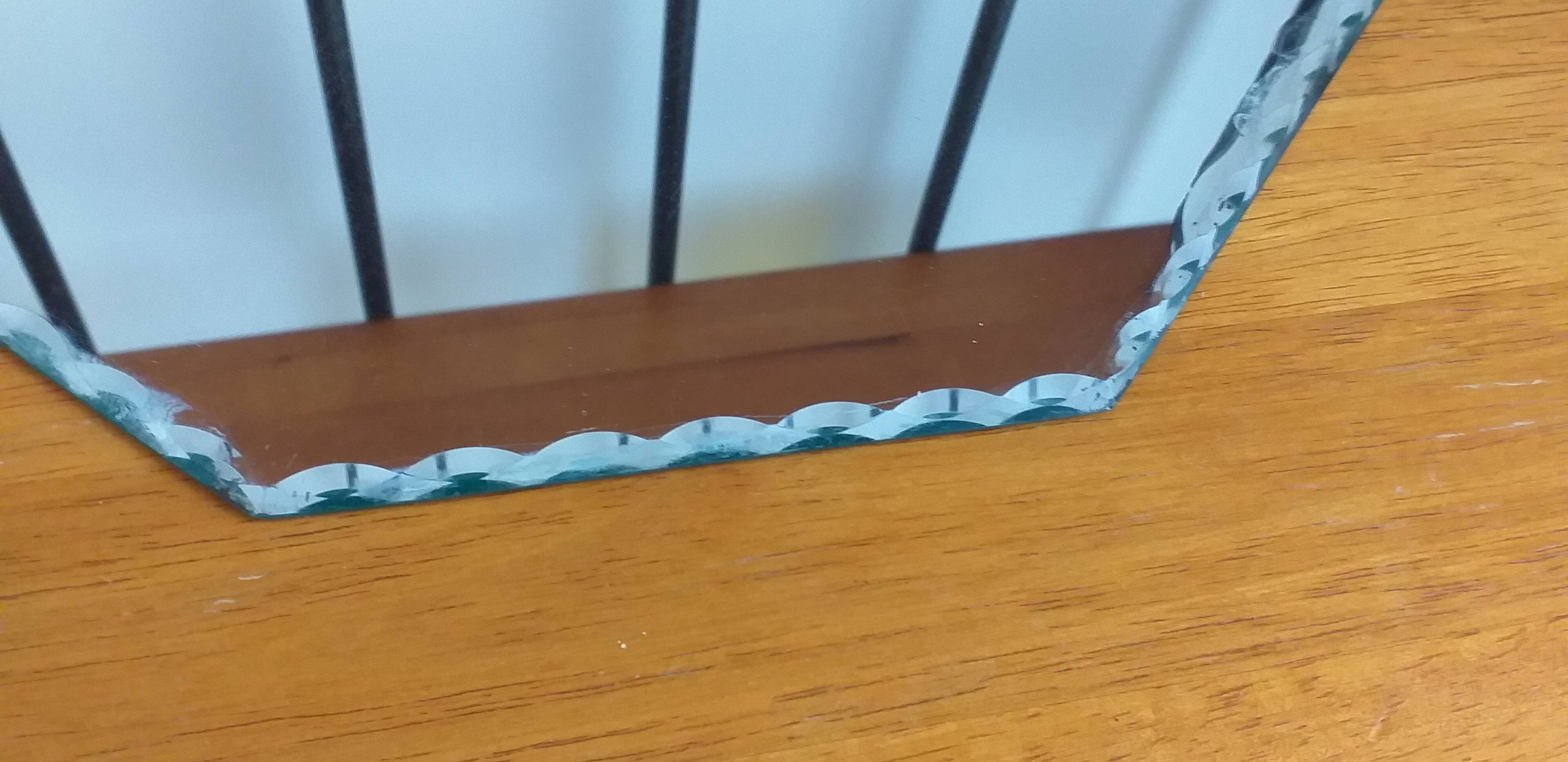 Octagonal beveled mirror