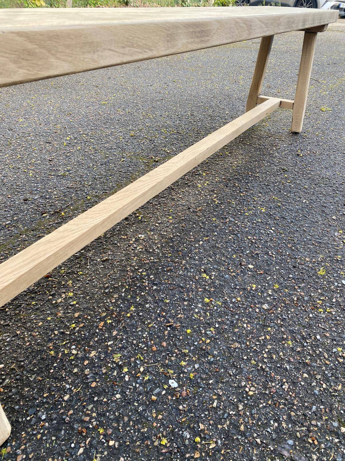 Renovated oak farm bench from the 20th century, 180cm.