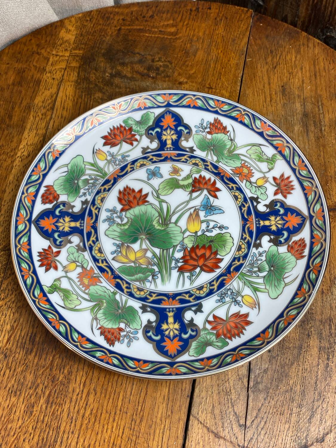 Vintage decorative porcelain plate, Japan
