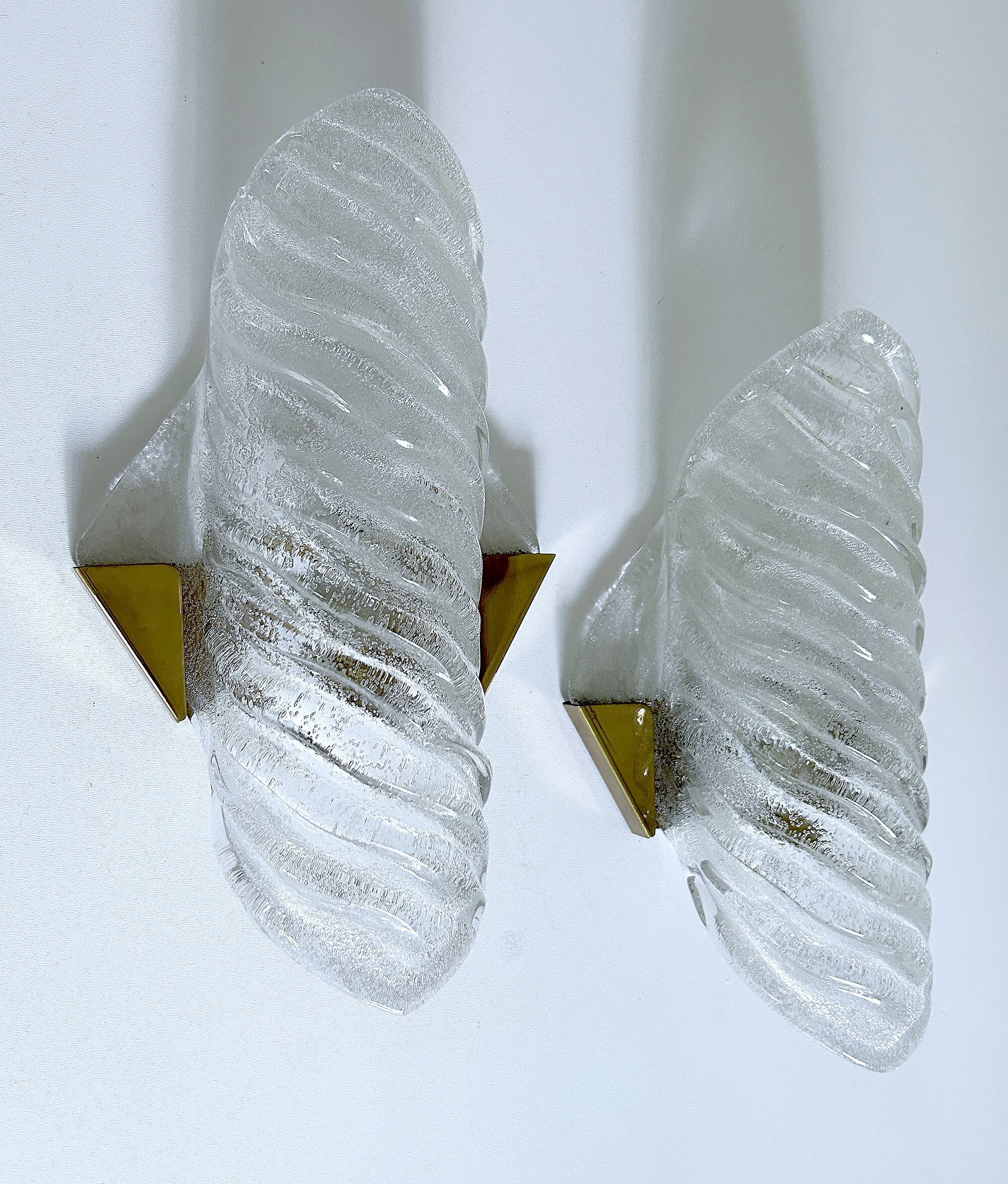 Pair of large Murano glass wall lights