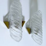 Pair of large Murano glass wall lights