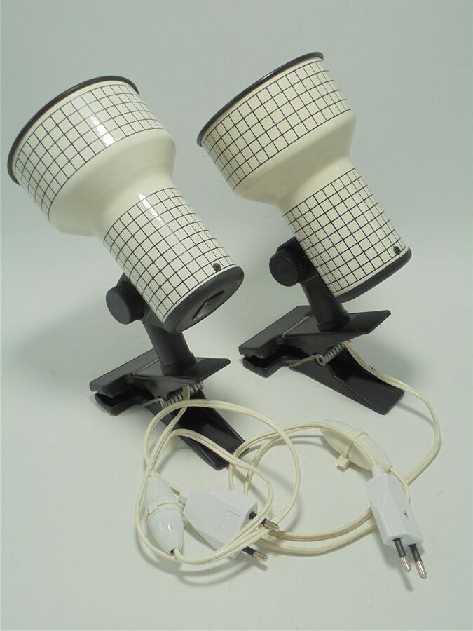 Pair of vintage clip-on spotlights