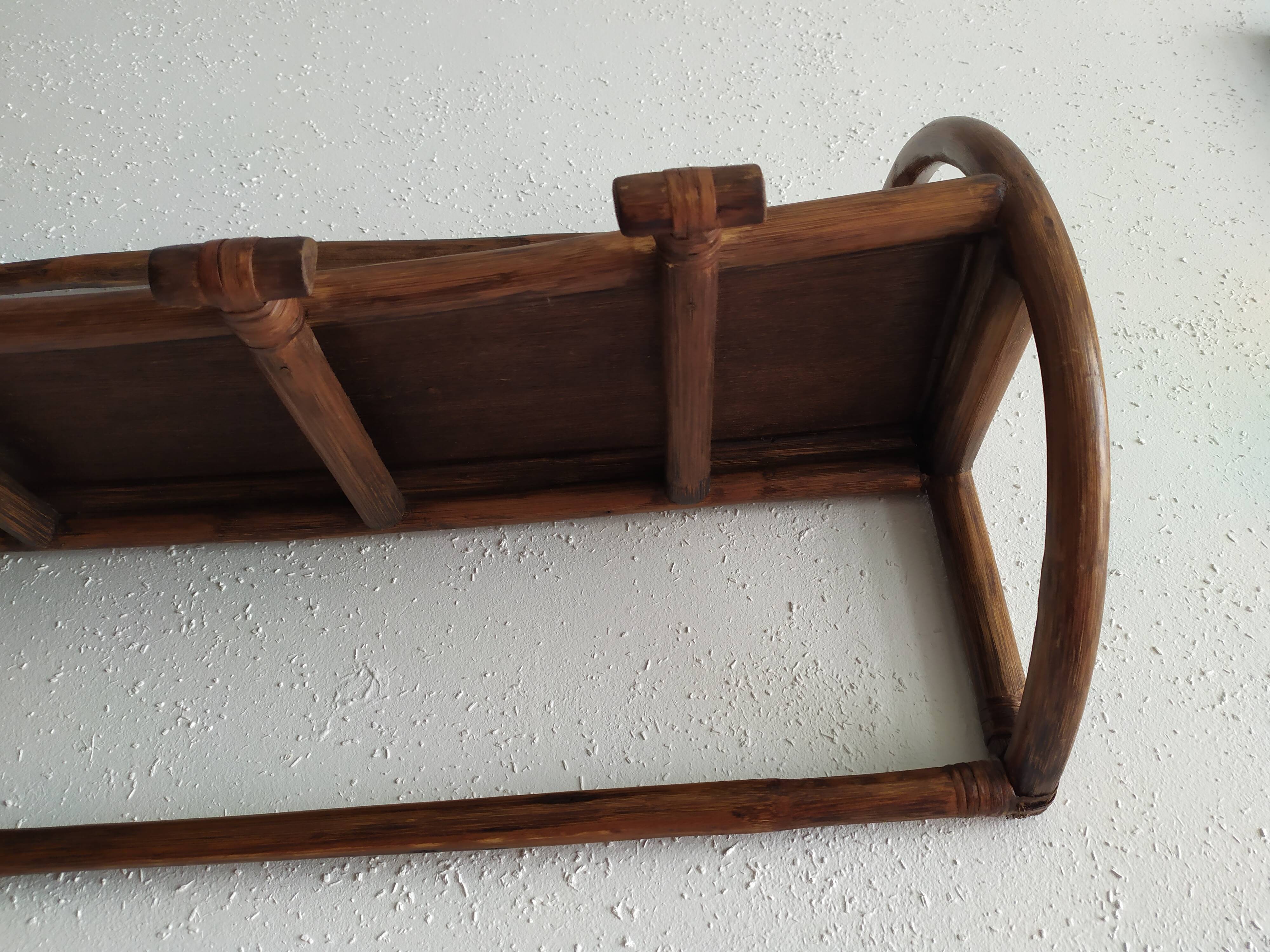 Rattan wall coat holder