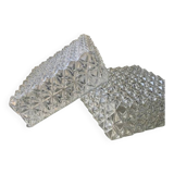 Ceiling light, square wall light in chiseled glass