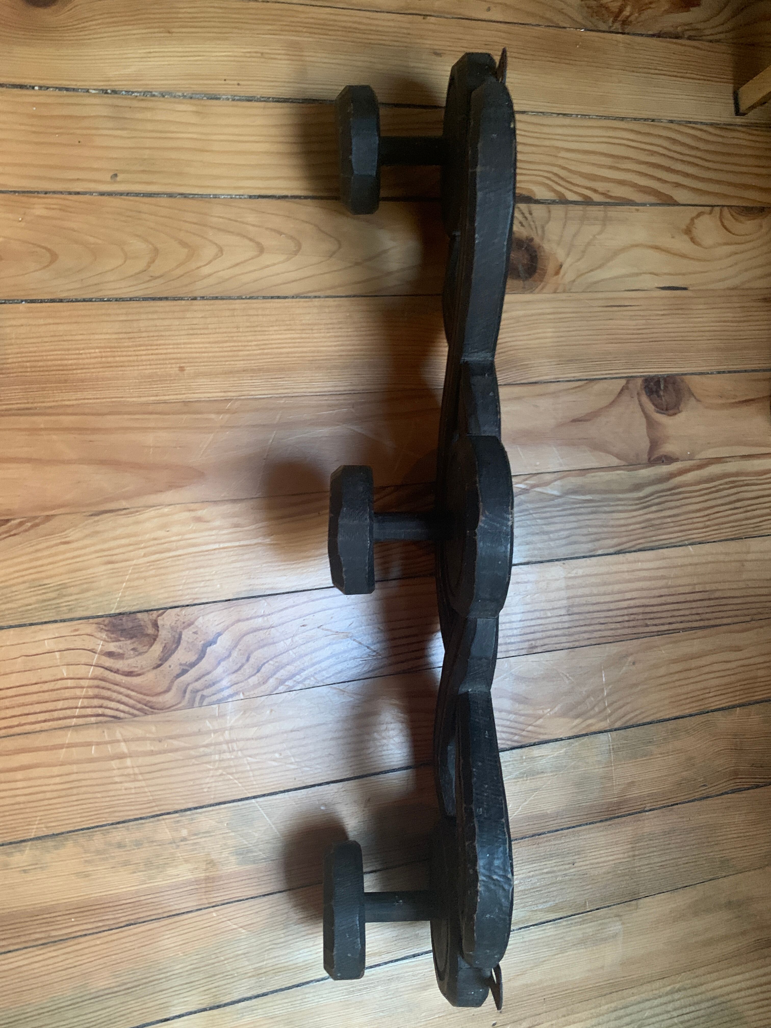 Wooden wall coat rack