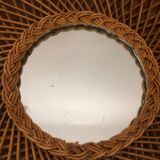 Vintage rattan mirror 60s